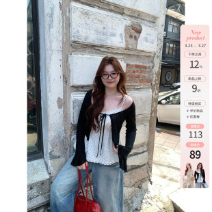 微胖mm春夏波点吊带开衫 套装 00新品 鱼 9折 夏日海沫 你