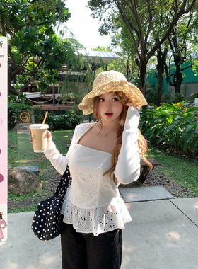 你的鱼 椰茅鎏光 微胖mm春夏镂空碎花吊带套装 2/24 20:00新品9折