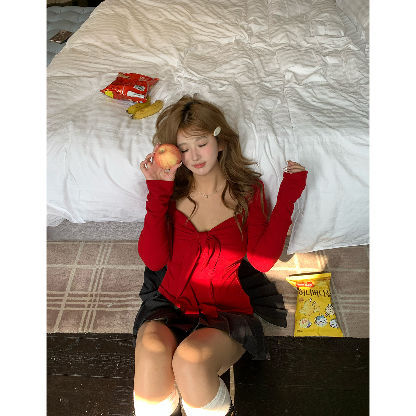 你的鱼 冷感温度 微胖mm蝴蝶结U领针织衫 11/10 20:00 新品9折