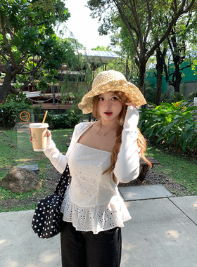 你的鱼 椰茅鎏光 微胖mm春夏镂空碎花吊带套装 2/24 20:00新品9折