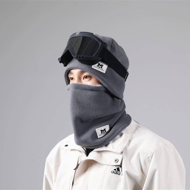 冬季保暖帽子户外骑行电动车加绒加厚男女款护颈护耳防风脖套围脖