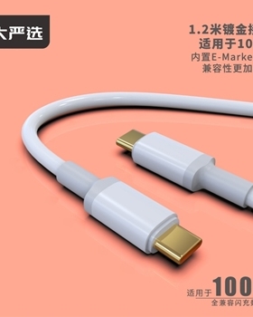 严选 铂金2号 L210C 双C口（CtoC）全兼容闪充数据线 适用于100W 1.2M 白色