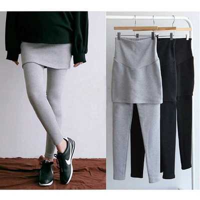 春秋百搭假两件托腹包臀孕妇裙裤