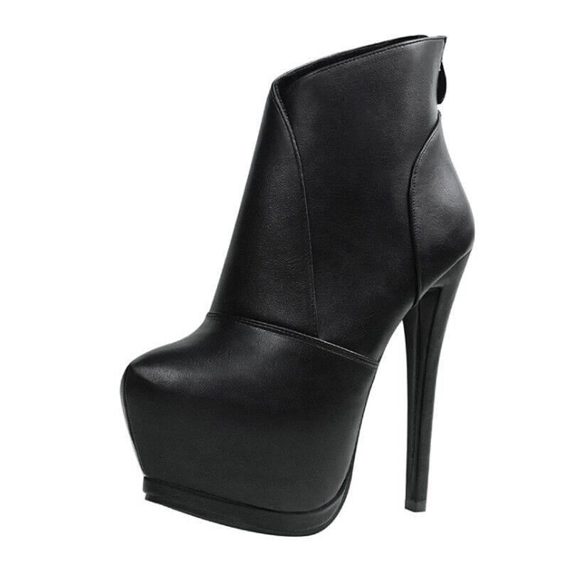 EUROPEAN AND AMERICAN NEW PRODUCTS AUTUMN AND WINTER SHOES 14CM SUPER HIGH HEEL SHORT BOOTS NIGHT STAGE WATERPROOF PLATFORM THIN HEEL GIRL THIN MARTIN BOOTS