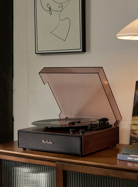 唐典P-02黑胶唱片机复古留声机音响欧式蓝牙音箱生日礼物LP电唱机