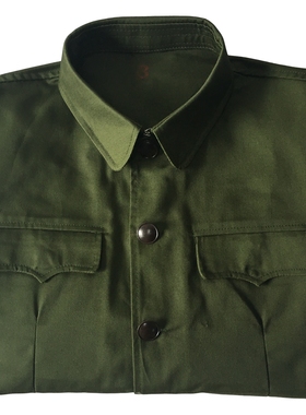 65式军装单上衣单裤子的确良涤卡干服绿色套装男聚会怀旧演出服