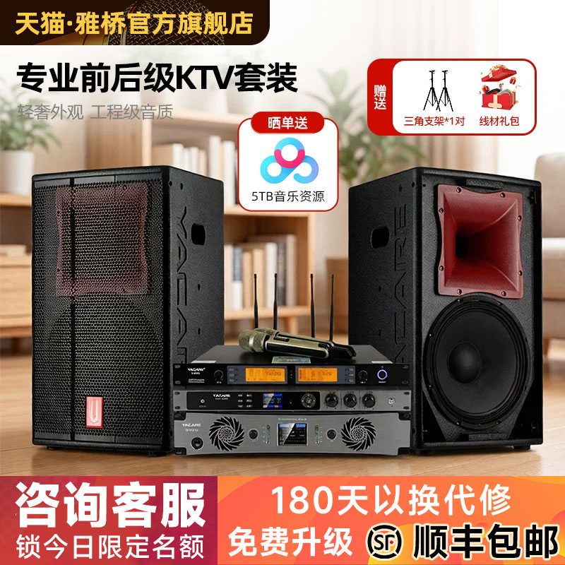 雅桥D12高端家庭KTV音响套装全套卡拉OK家用K歌专业影院音箱设备