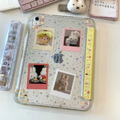原创设计星星背卡拍立得米菲兔适用于ipad11防弯磁吸保护壳三 CanvasCase 柠檬黄 Y折带笔槽ipad10代平板套