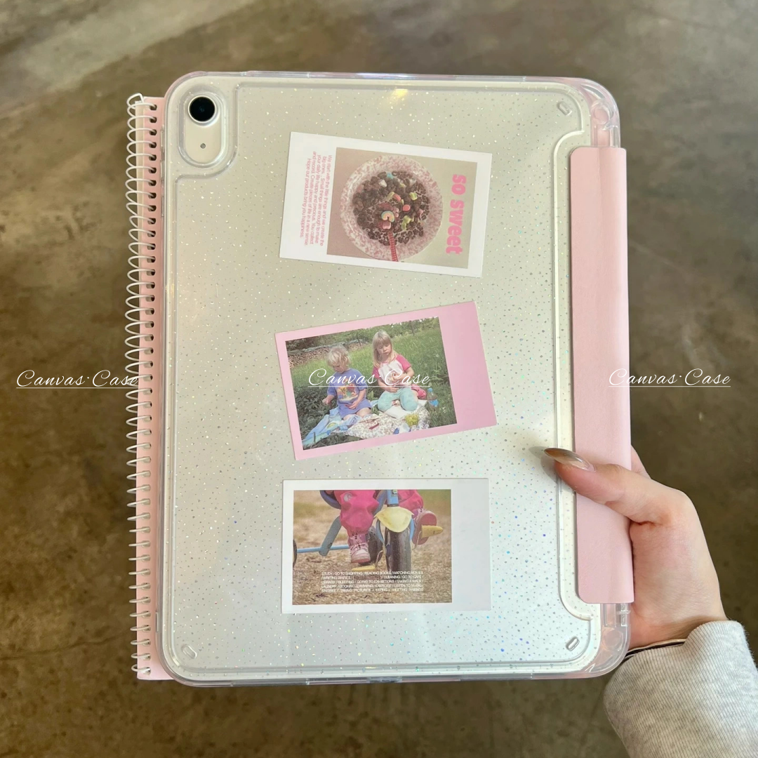 CanvasCase「蔷薇花粉#~赫本花园」ipad壳pro11/11代/a16/10.9寸air4567硬壳翻盖y+3折10代屏/竖屏平板保护套