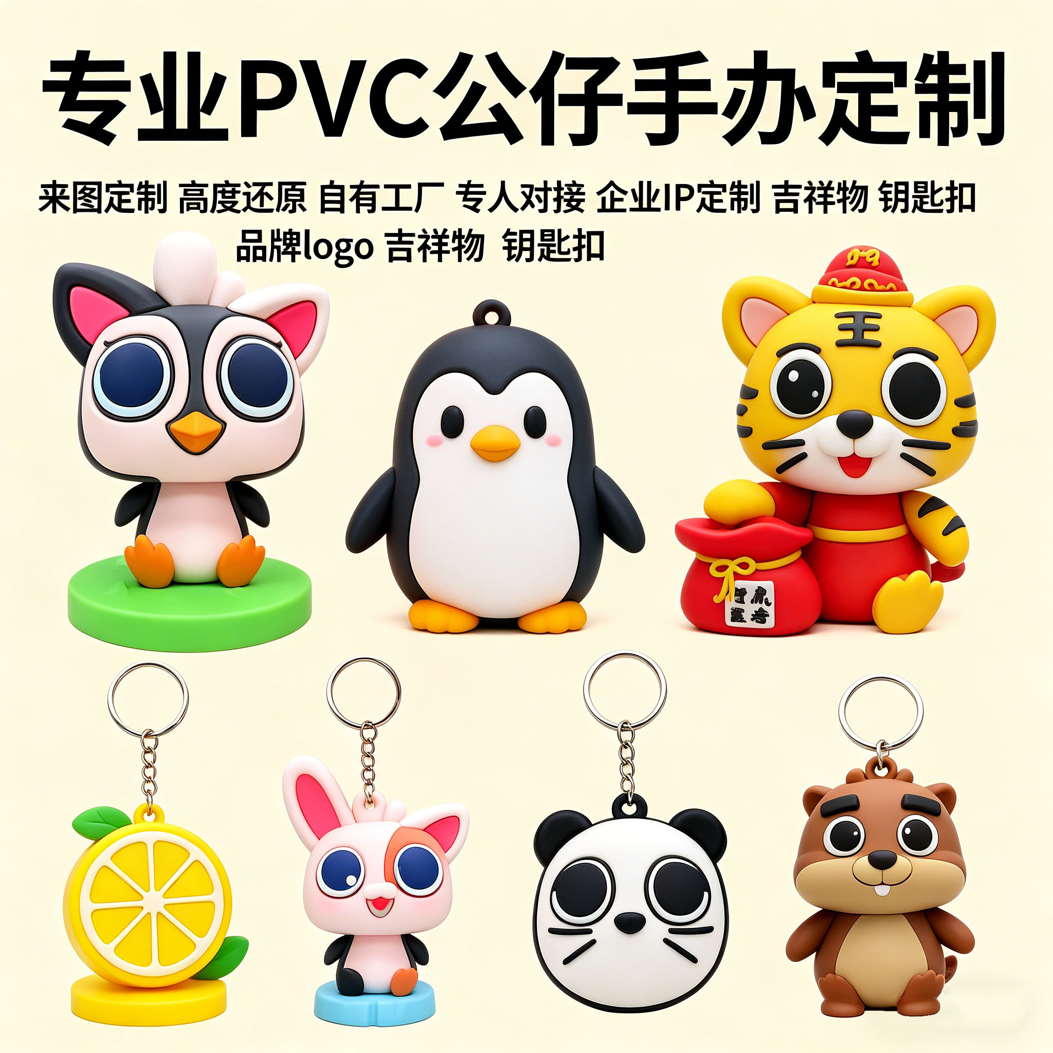 玩偶公仔定制pvc玩具定制钥匙