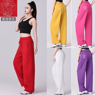 2025新款广场舞裤子弯刀裤秋冬运动舞蹈长裤直筒宽松阔腿裤香蕉裤