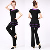 Purple set, V-neckline, with short sleeve, 3 piece set