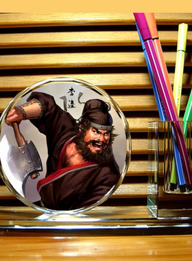 李逵摆件纪念品礼物收藏品模型水浒传礼品装饰工艺品水晶笔筒摆设