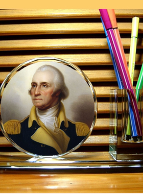 华盛顿摆设纪念品礼物装饰品美国总统礼品工艺品周边水晶笔筒摆件