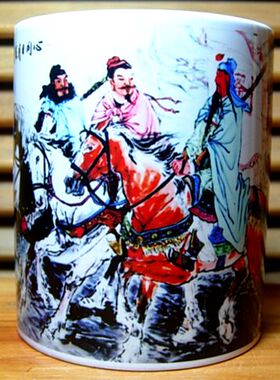 刘备关羽张飞茶杯三国演义装饰品
