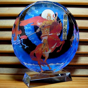 格萨尔王纪念品摆设古代藏族文化收藏模型礼物工艺品礼品水晶摆件