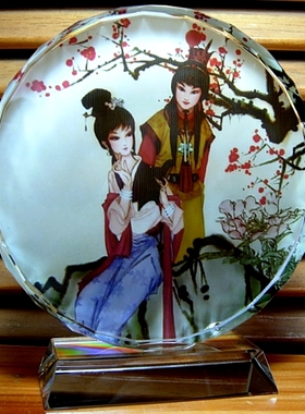 红楼梦贾宝玉林黛玉摆设纪念品礼物收藏品礼品装饰工艺品水晶摆件