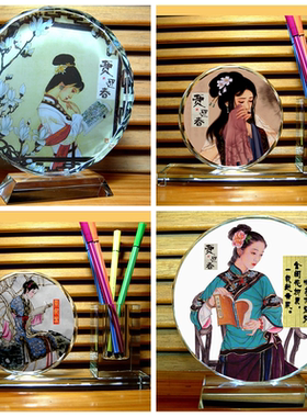 纪念品红楼梦人偶模型水晶摆件