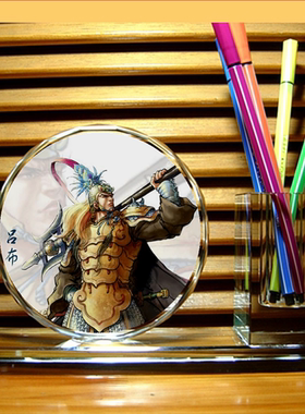 吕布貂蝉摆设模型纪念品礼物吕奉先收藏品装饰品人偶水晶笔筒摆件