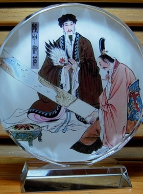 诸葛亮刘备礼物水晶模型工艺品