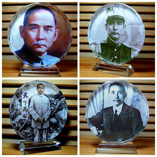 孙中山像纪念品摆设工艺品礼物装饰品收藏品模型孙文像水晶摆件