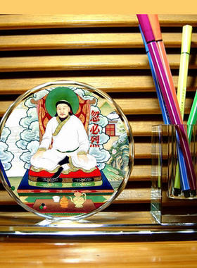 忽必烈纪念品摆设礼物元世祖工艺品蒙古族模型元朝水晶笔筒摆件