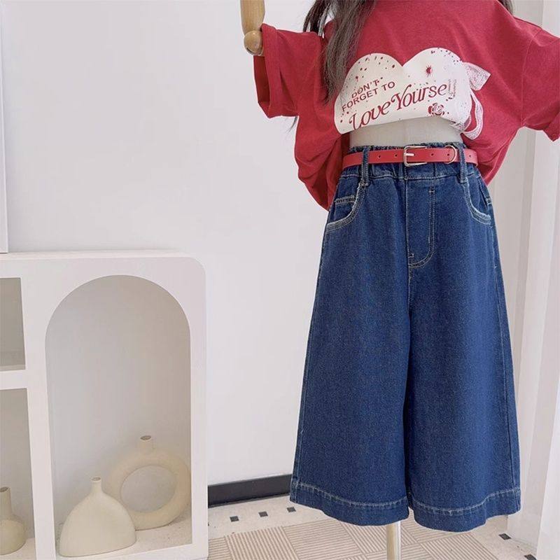 女童韩版宽松休闲牛仔裤儿童夏季薄款复古七分裤中大童洋气童装潮