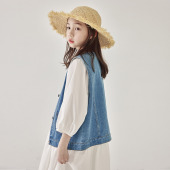 夏季 背心童装 潮 外套女孩气质百搭开衫 女童牛仔马甲儿童春秋薄款