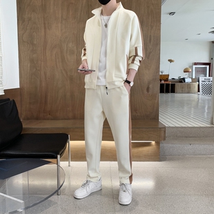 男士2026新款秋季休闲运动服两件套装开衫卫衣学生高中生长裤子