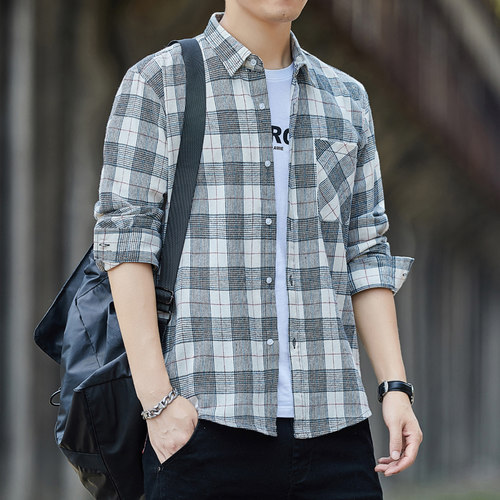 长袖衬衣衬衣秋季口袋宽松版