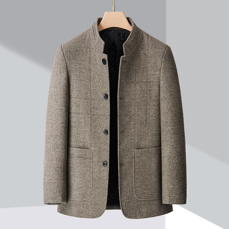 无品牌常规毛呢冬季卡其色外套