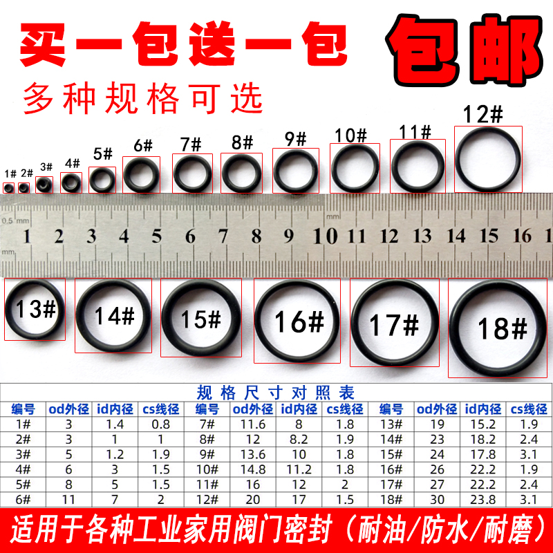 胶圈工业阀门O圈密封圈气阀通用耐高压O型圈丁青橡胶圈耐磨小皮圈