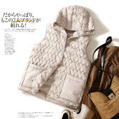 外贸出口品牌清仓轻薄羽绒棉马甲女秋冬设计感连帽保暖背心外套