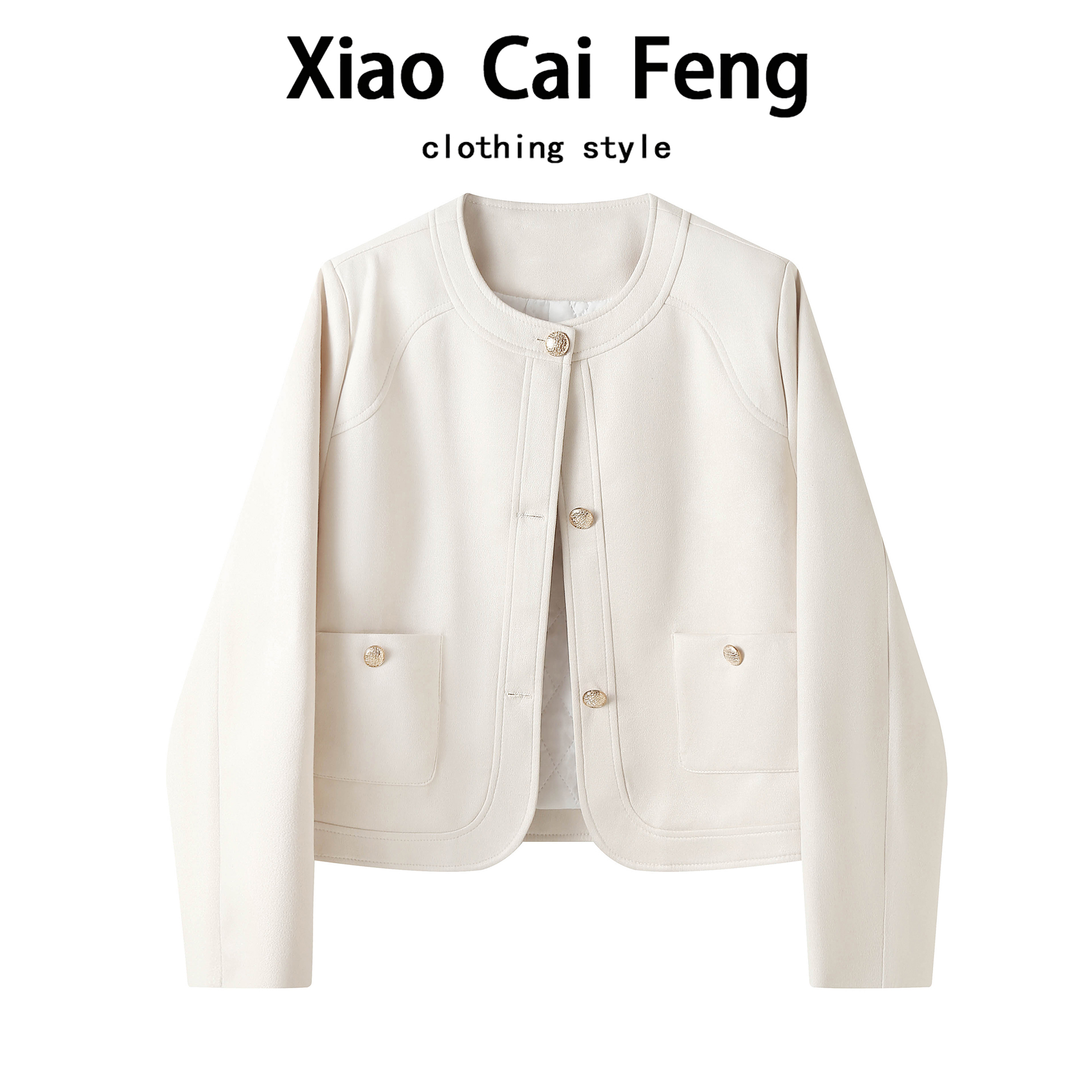 小香风麂皮绒圆领短外套女2025秋装独特超好看小个子穿搭夹克上衣