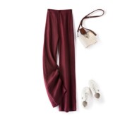 外贸原单意大利大牌清仓亚麻阔腿裤 子 女宽松高腰垂感直筒棉麻长裤