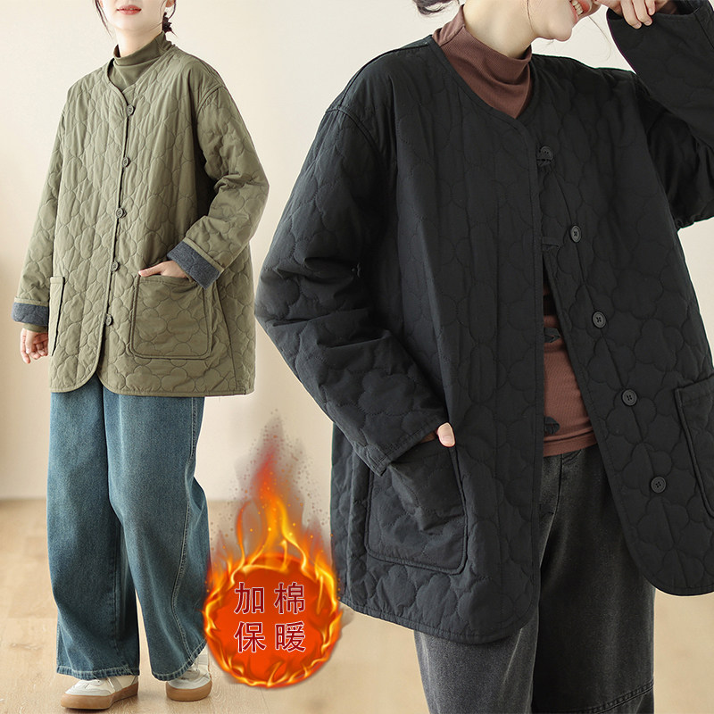 时尚菱格轻薄夹棉中长款外套女秋冬新款宽松百搭显瘦保暖棉衣棉服,女装/女士精品,棉衣/棉服,淘宝优惠券,粉丝福利购,淘宝优惠卷