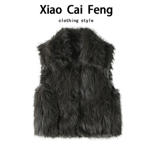 秋冬高领毛毛马甲外套女2026新款 环保皮草背心叠穿外搭韩系上衣潮