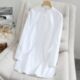 外套女春夏休闲外搭显瘦中长款 法式 高级感白色立领衬衫 防晒上衣潮