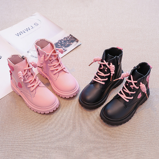 儿童马丁靴女童靴子秋冬2025新款韩版英伦风小女孩单靴公主皮短靴