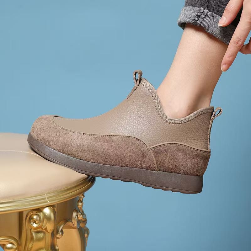 品牌真皮软底雪地靴女2025冬保暖