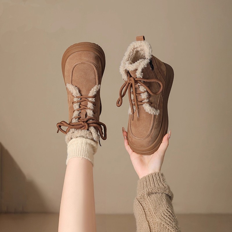 厚底雪地靴女2025秋冬季加绒新款