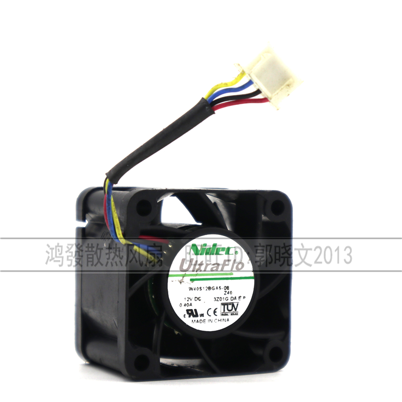 原装正品 Nidec W40S12BGA5-08 12V 0.40A 4线 4028 散热风扇