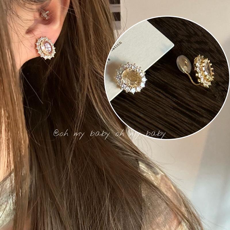 蚊香盘耳夹无耳洞透底鸽子蛋精致