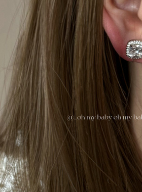 隐形耳夹无耳洞可戴超闪锆石方糖简约高级韩风ins冷淡风气质E754