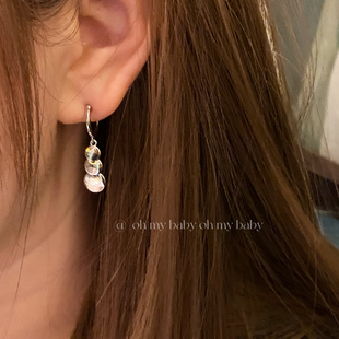 蚊香盘耳夹无耳洞可戴金属圆片流苏气质冷淡风高级感小众设计感