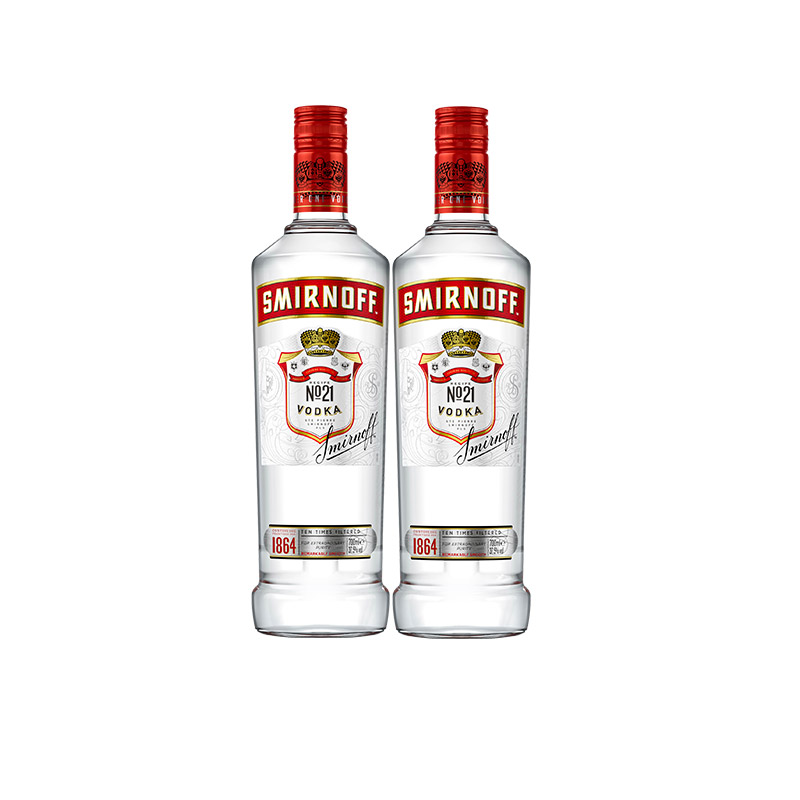 smirnoff斯米诺红牌伏特加700ml*2皇冠伏特加英国进口正品烈酒-封面