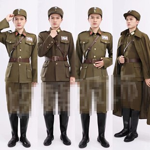 美式立领男女特务服装民国军军官演出服剧本杀话剧服装国民军士兵