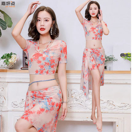 肚皮舞服2024新款练功服服装初学者大码衣服东方舞舞蹈服裙子套装