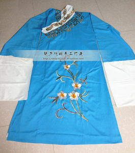 戏曲小生服装/斜领袄子/上海越剧院版梁祝服装手工盘金