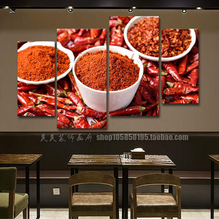 辣椒装饰画川湘菜馆墙画餐厅饭店壁画火锅店现代中式饮食文化挂画